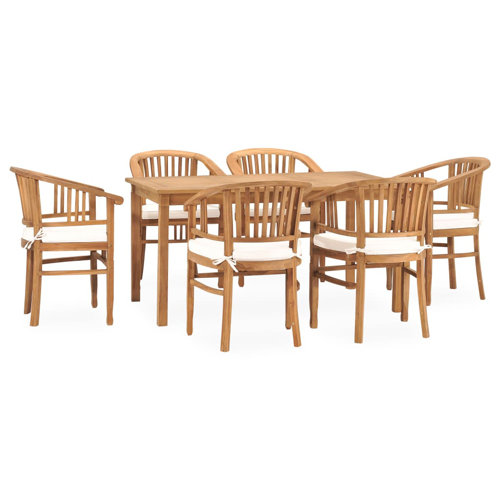 Six Person Teak Patio Dining Sets You'll Love | Wayfair